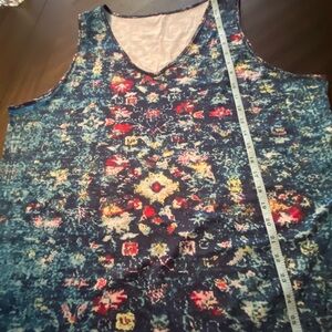 Beautiful Soft V-Neck Tank Top with Blue, red, green and Cream colors.